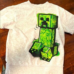Kids Gray and Green Graphic T-Shirt